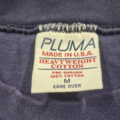 Vintage Pluma Shirt Mens MED blue Heavyweight 100% Cotton Short Sleeve Tee Blank
