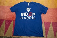 2024 Joe Biden / Kamala Harris Blue L T-Shirt 100% Cotton Sponsored By AFT.