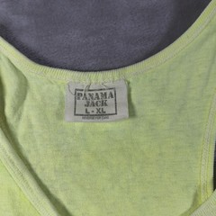 Vintage Panama Jack Tank Top Mens Large XL Yellow 80s Neon Single Stitch USA