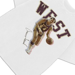 Jerry West Tribute T-Shirt The Logo Basketball Custom Fan Made Art Vintage Tee