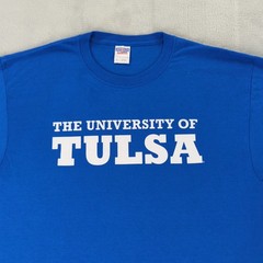The University of Tulsa T Shirt Jerzees Dri-Power Blue Short Sleeve Men Large