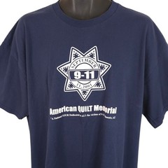 Vintage September 11 T Shirt Mens Size 2XL Blue Y2K 911 In Memory NYPD