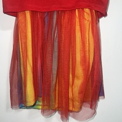 Sesame Street Elmo Shirt Tulle Skirt and Scrunchie 3 Piece Outfit Girls Sz 6/6X