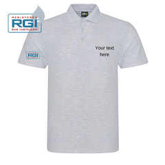 RGI Gas Safe polo plumber boiler fitter work wear, embroidered polo shirt