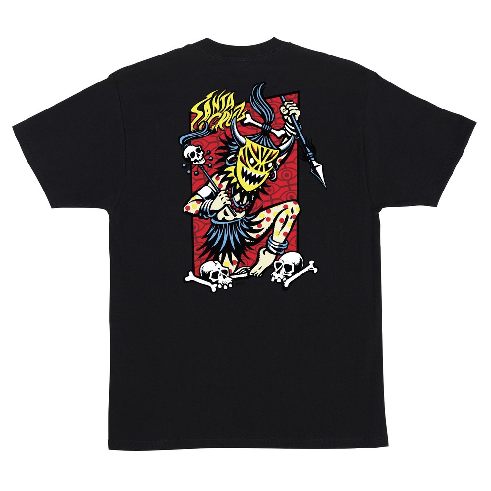 Santa Cruz SALBA VOODOO FRAME Skateboard T Shirt BLACK