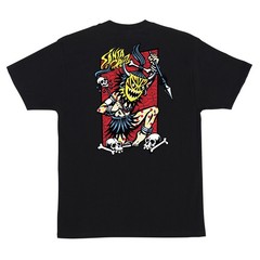 Santa Cruz SALBA VOODOO FRAME Skateboard T Shirt BLACK