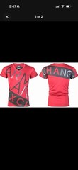 ARMANI EXCHANGE Red Black BIAS Short Sleeve Slim Fit Designer V-NECK T-shirt NWT