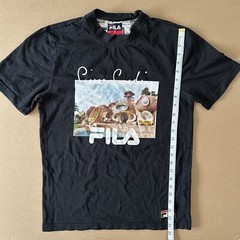FILA X Pierre Cardin Urban Outfitters Photo Tee Mens Small Black Short Sleeve
