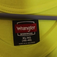 2 Pc HiVi Wrangler Workwear Men’s Pocket Tee Crew Neck Orange/Yellow XL XLT
