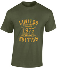 LIMITED EDITION 1975 MENS T SHIRT 50TH BIRTHDAY GIFT PRESENT IDEA TOP FUNNY COOL