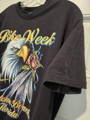 Vintage Bike Week 1998 Daytona Beach FL Eagle Rose Graphic Print T-Shirt USA