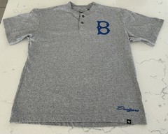 Brooklyn Dodgers Gray Heavyweight Henley 47 Brand Shirt Mens XL Embroidered