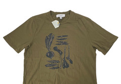 Seasalt Midwatch T-Shirt Small Mens Olive Green Vegetables Print Organic Cotton