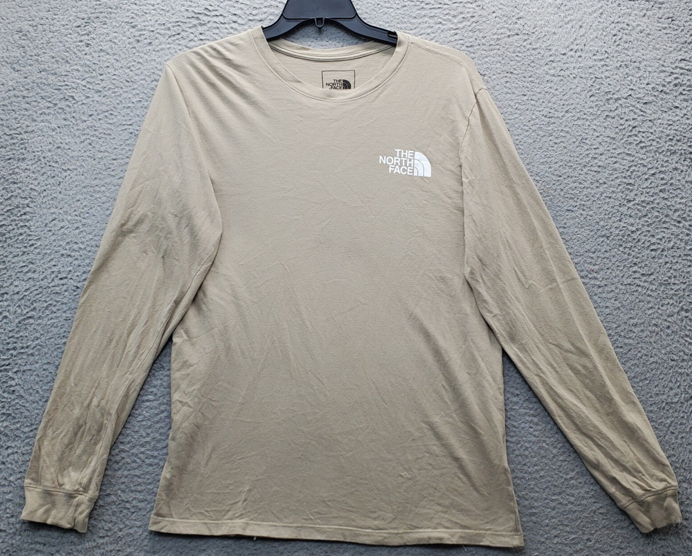 The North Face Shirt Mens M Brown Elastic Cuff Long Sleeve Crew Neck Pullover