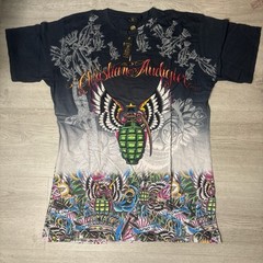 NEW Rare VINTAGE Christian Audigier Weapons Shirt Red Foil Size XXL
