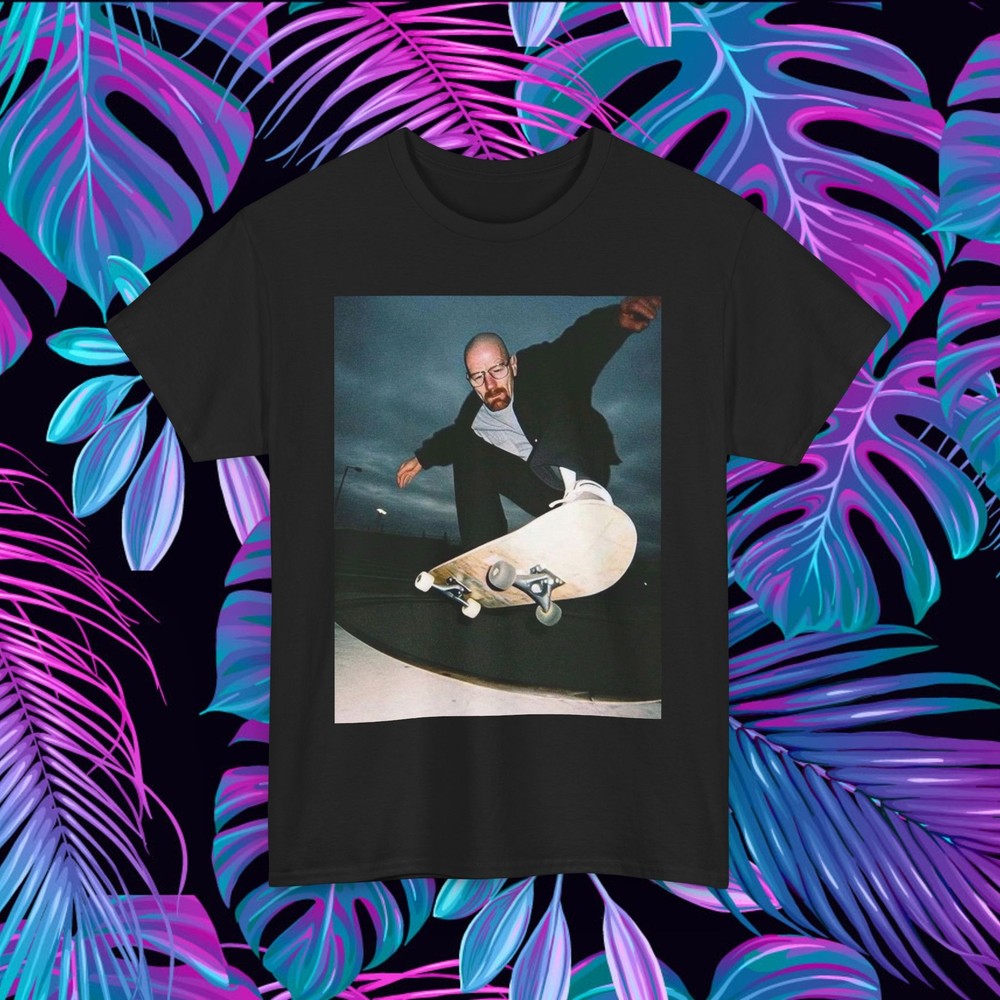 Walter White Skateboard Shirt Breaking Bad Cotton Black Unisex