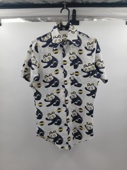 Cellini Collection Panda Print Short Sleeve Shirt Size S