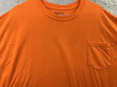 Gildan DryBlend Shirt Mens 3XL Orange Pocket Tee Crewneck Tagless Short Sleeve