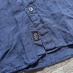 Todd Snyder Men’s M Navy Blue Linen Short Sleeve Button Shirt Camp