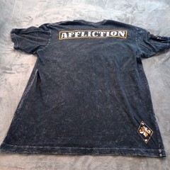 Affliction Shirt Mens XL Black Graphic Skull Streetwear Vintage Style Distressed