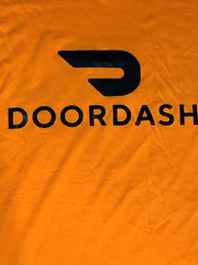 DoorDash Front & Back Food Delivery Driver ORANGE Short Sleeve 2XL Shirt *RARE*