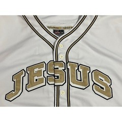 Colosseum Athletics Jesus Christ Baseball Jersey — White Stitch Logos 2XL