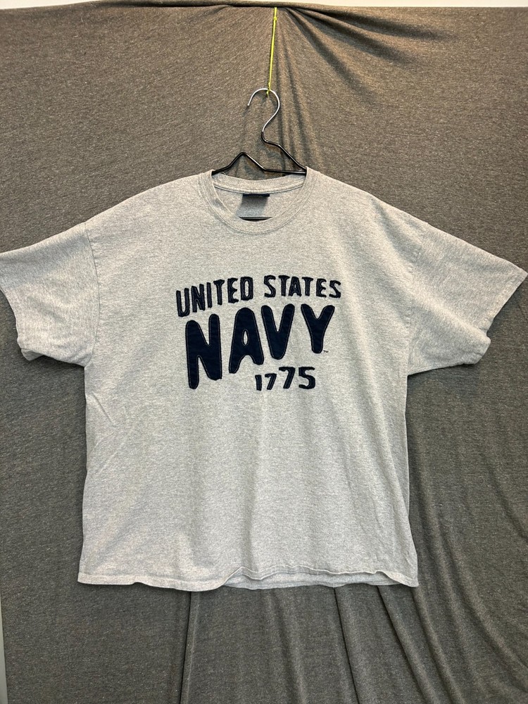 MV. Sport T Shirt Mens 2XL Gray Cotton United States Navy 1775 Military Crewneck