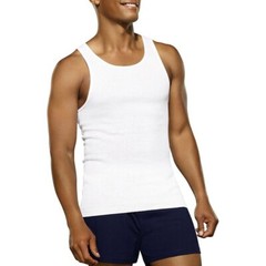 2 Pack Men’s White /Black A-Shirt TANK TOP ” 100% Cotton ” Size up to 4XL