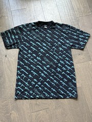 Rogue Status Gun Show All-Over Shirt Large Black & Aqua Short Sleeve Rob Dyrdek