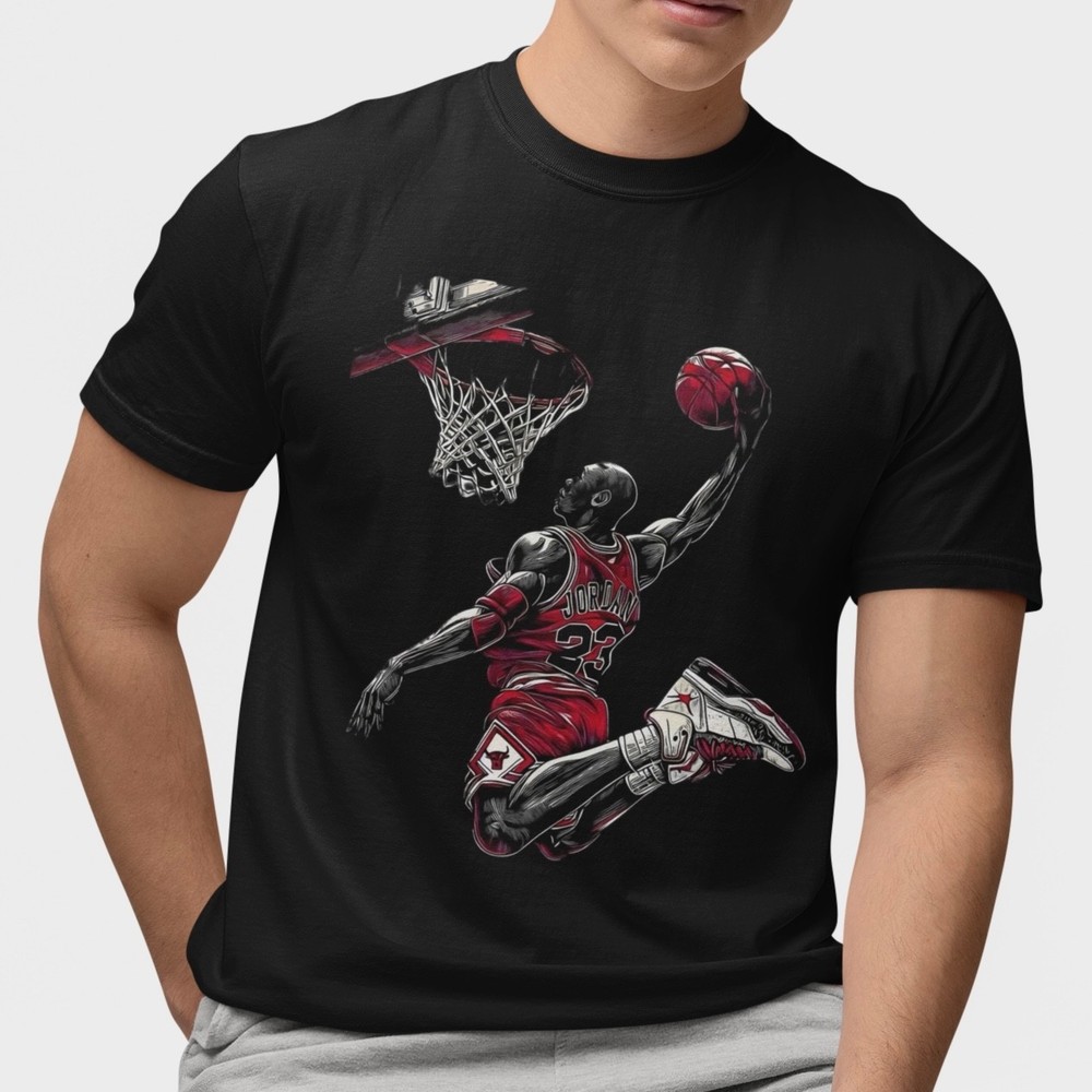 Retro Jordan 23 Basketball Dunk T-Shirt Vintage Air Sports Tee Streetwear Gift