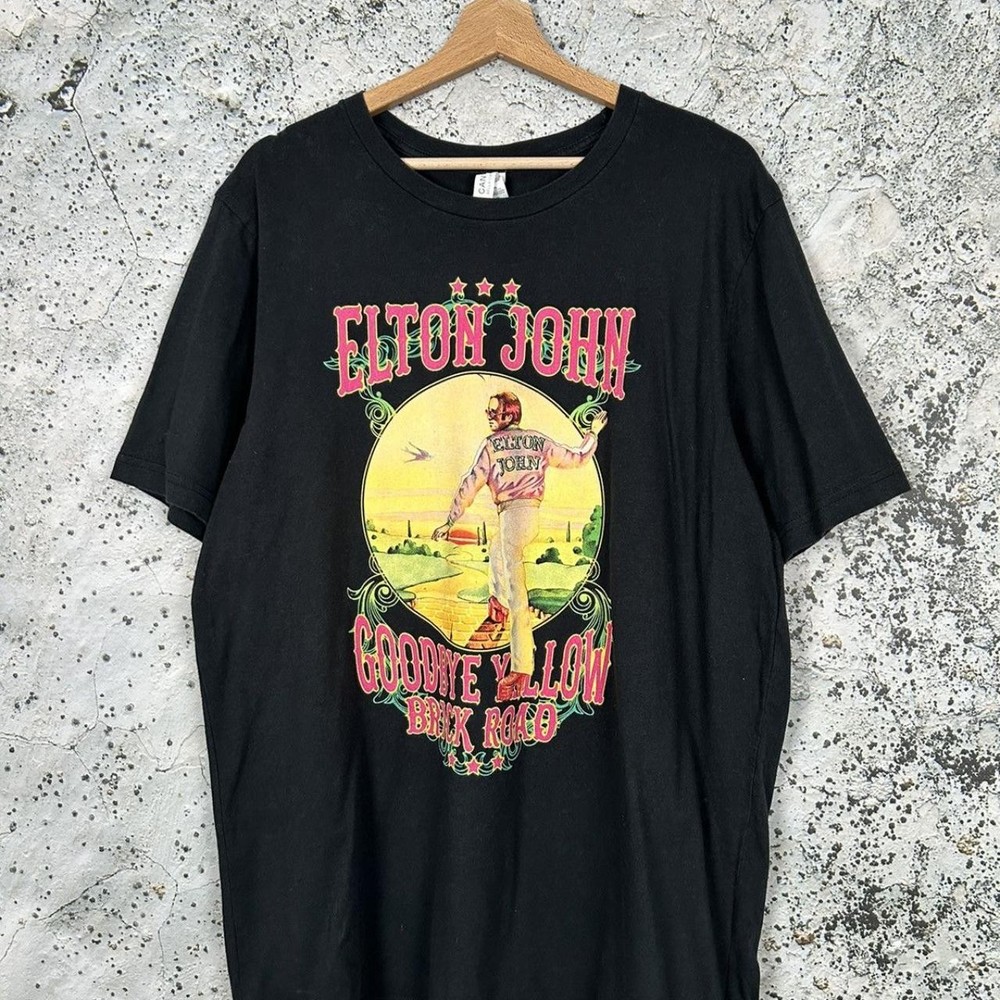 Elton John Goodbye Yellow Brick Road Basic Black Unisex T shirt S-5XL KH17757
