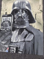 Star Wars T-Shirt Men Sz M Gray Mirror Selfie Darth Vader Fifth Sun
