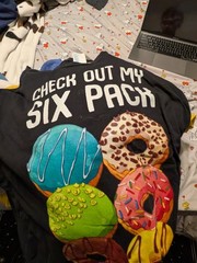 Check Out My Six Pack Donut Novelty Men’s T-Shirt Funny Workout Donuts Gym Tee