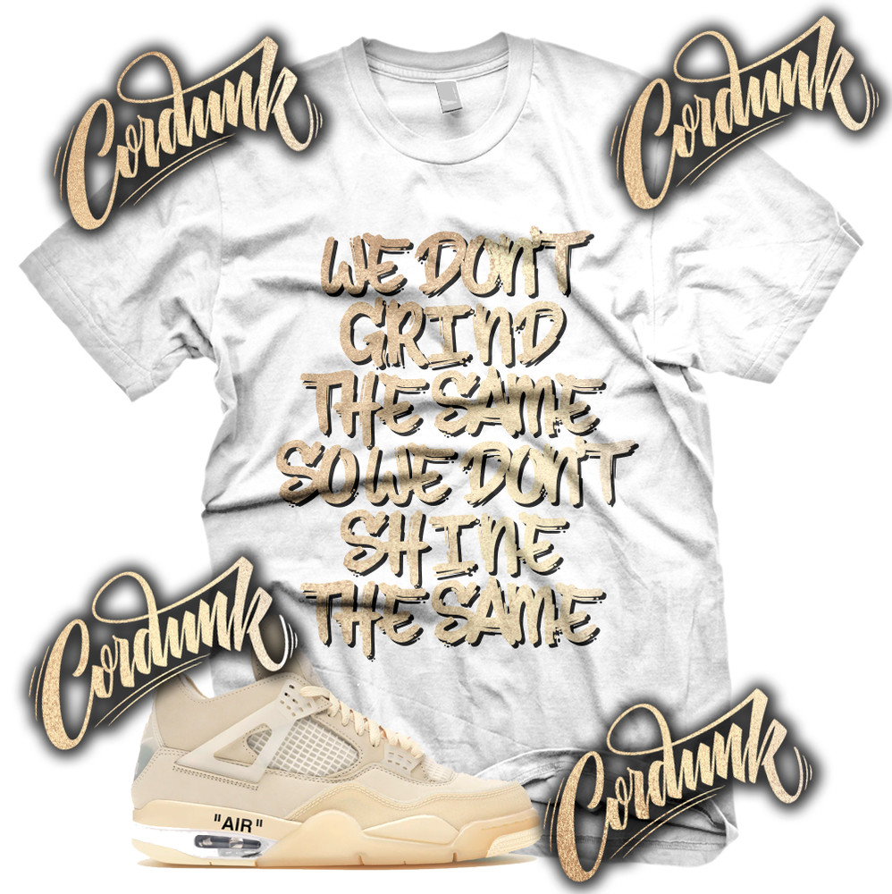 New White GRIND DIFFERENT Sneaker T Shirt for J1 4 OFF SHIRT