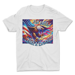 Custom T-Shirt,Fly Free,eagle Dtf Print On Next Level T-Shirt unisex Soft Cotton