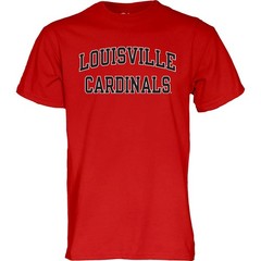 Blue 84 Mens Louisville Cardinals T-Shirt Arched Team Color Team Color Large