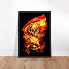 España World Cup Semi-Glossy Paper Wooden Framed Poster