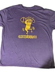 XXL Purple Graphic Tee “One Night At A Time” Keith Haring Lookalike