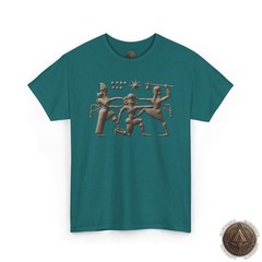 Anunnaki T-Shirt, Horned God Ritual Scene Mesopotamian Star Ancient Aliens Tee