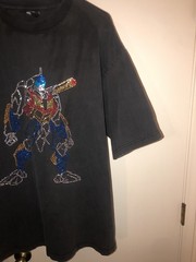 VTG Y2K IV Fatherz Gundam Style Mech Rhinestone Stud Embellished T-Shirt XL RARE