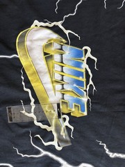 Nike Max 90 Graphic Shirt World Order Black Bold Lightning Logo Mens L NEW