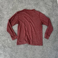 Banana Republic Marled Henley Shirt Mens Large Red Long Sleeve Casual