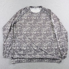 Columbia Shirt Mens Extra Large Gray Digital Camo Fish Print Moisture Wicking