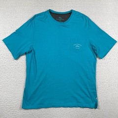 Tommy Bahama Relax T-Shirt Mens Large Teal Blue Pocket Marlin Logo 233-TB2024