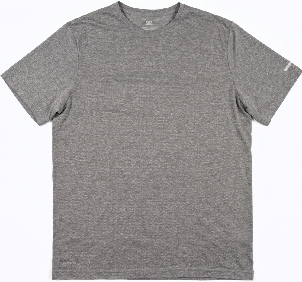 MEN’S ACTIVEWEAR SHIRT: Athletic Works DriWorks Gray Mesh Training Gym LARGE