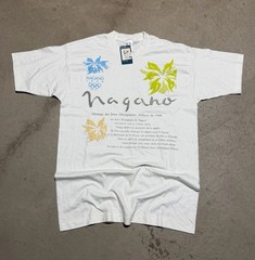 Vintage 1998 Nagano Olympic Winter Games Crew Neck T-Shirt Men’s OSFA NWT Rare