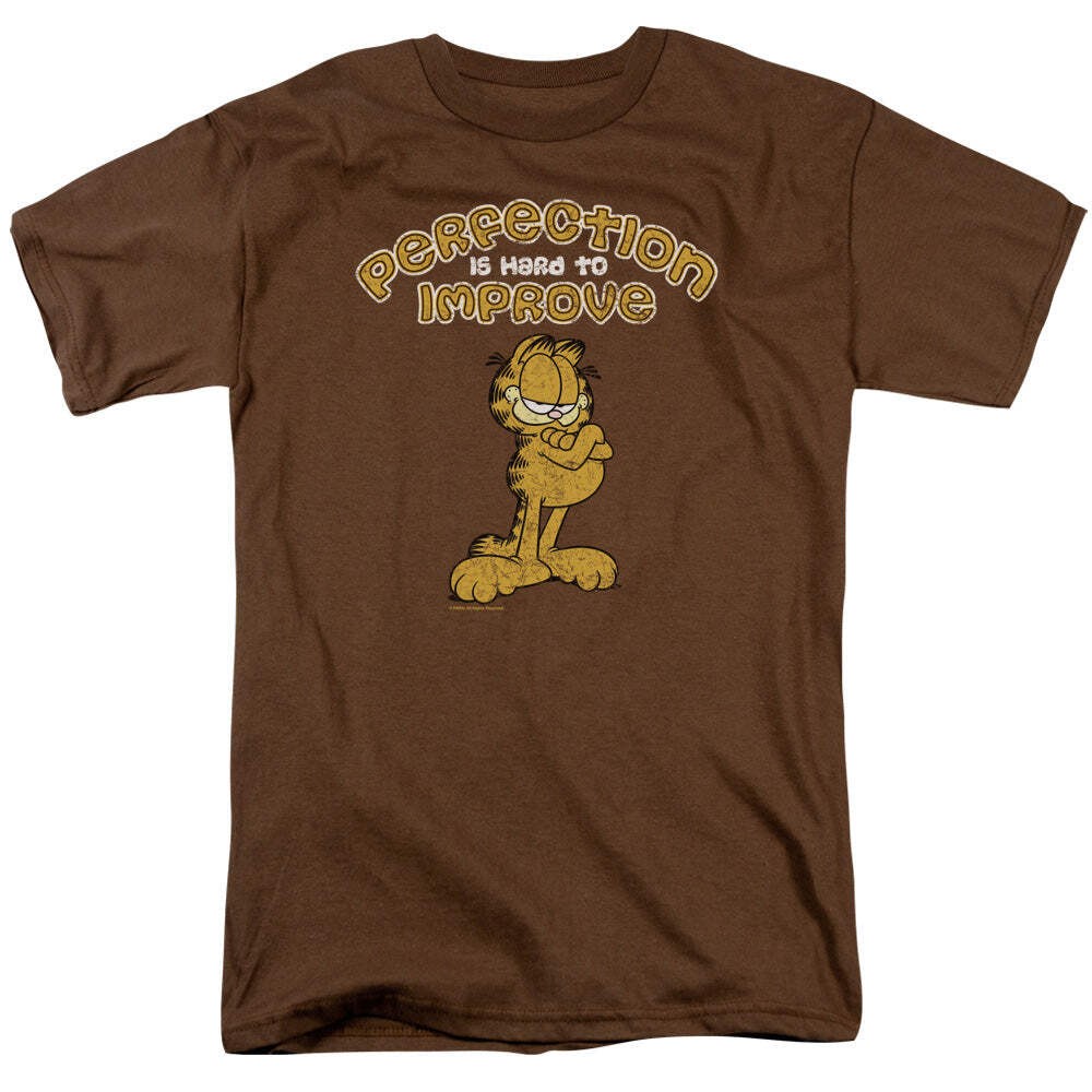 Garfield Perfect Licensed Adult Unisex T-Shirt Regular Fit Tee SM-3X