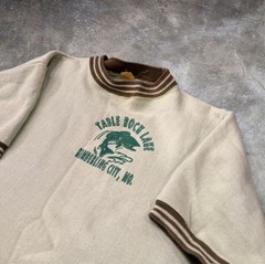True VTG 70s Table Rock MO Ringer Raglan Sweat Shirt rare Size XL bright green