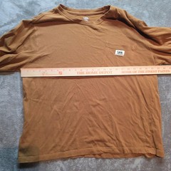 Lee Shirt Mens XL Brown Long Sleeve Pocket Tagless Premium Select Jersey Tee