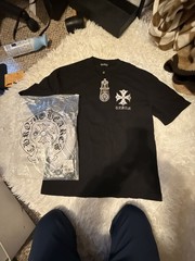 Chrome Hearts x Comme des Garçons Rhinestone Cross T-Shirt Black XL